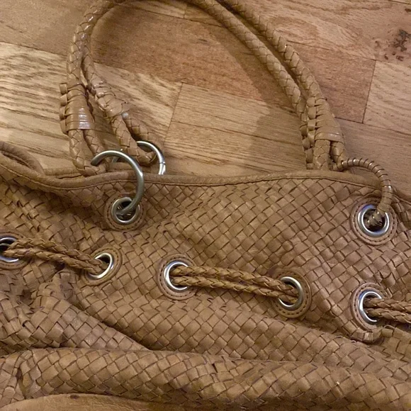 Elliot Lucca woven leather weave hobo bag brown tan - Picture 8 of 11